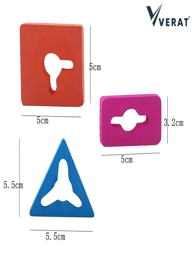VERAT لعبة فرز وتكديس الأشكال الخشبية من فيرات، 4 أشكال، ألعاب فرز الأشكال للأطفال الصغار، لعبة تكديس مونتيسوري للتعرف على الألوان، ألغاز مكعبات تعليمية مبكرة للأطفال من عمر سنة إلى ثلاث سنوات، بنين وبنات - Image 2